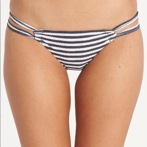 Billabong Black and White Striped Bikini Bottom